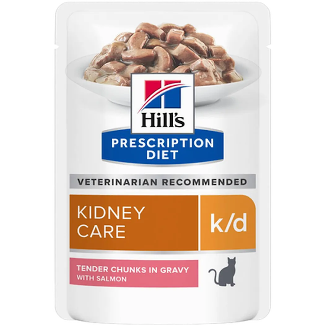 Hill's Prescription Diet Feline k/d Kidney Care Salmon Pouch - Wet Cat Food 85 g x 12 st - Pouch