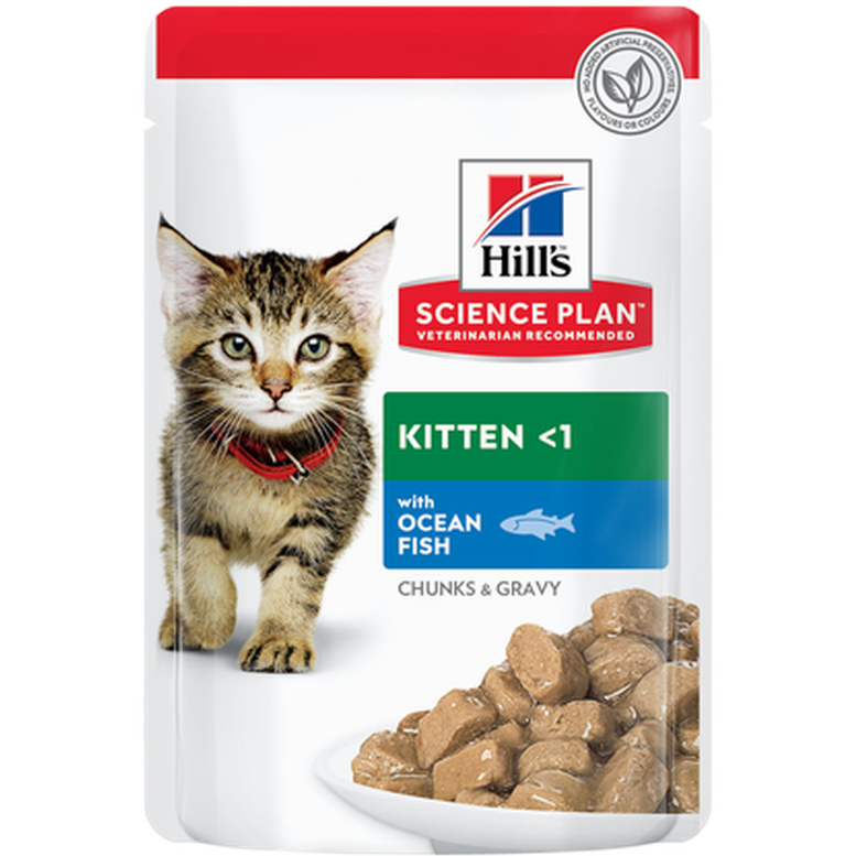 Kitten Chicken Ocean Fish Pouch - Wet Cat Food 48 x 85 g - Katt - Kattefôr & kattemat - Våtfôr og våtmat - Hills Science Plan