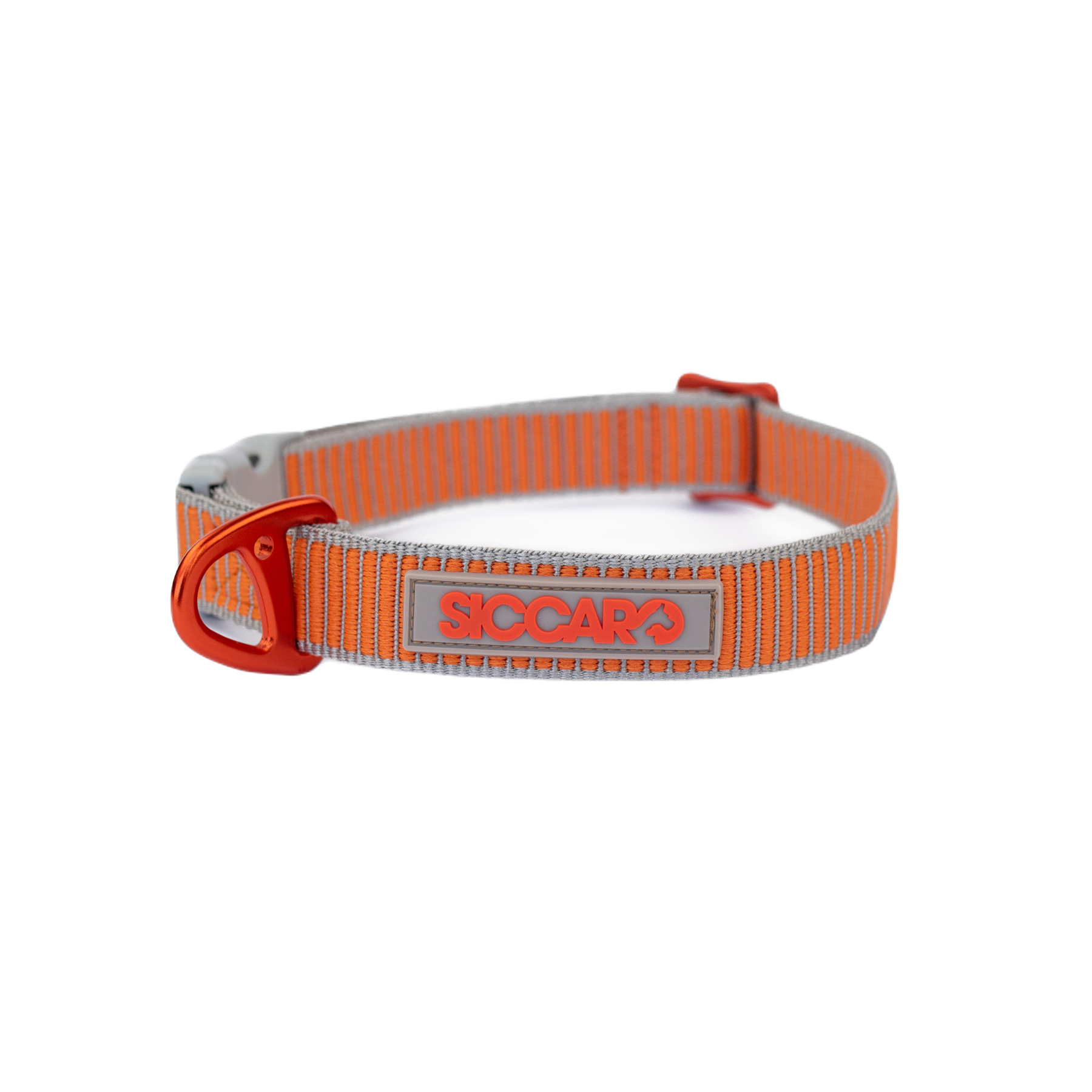 Siccaro Ställbart halsband Sealines Orange/Silver