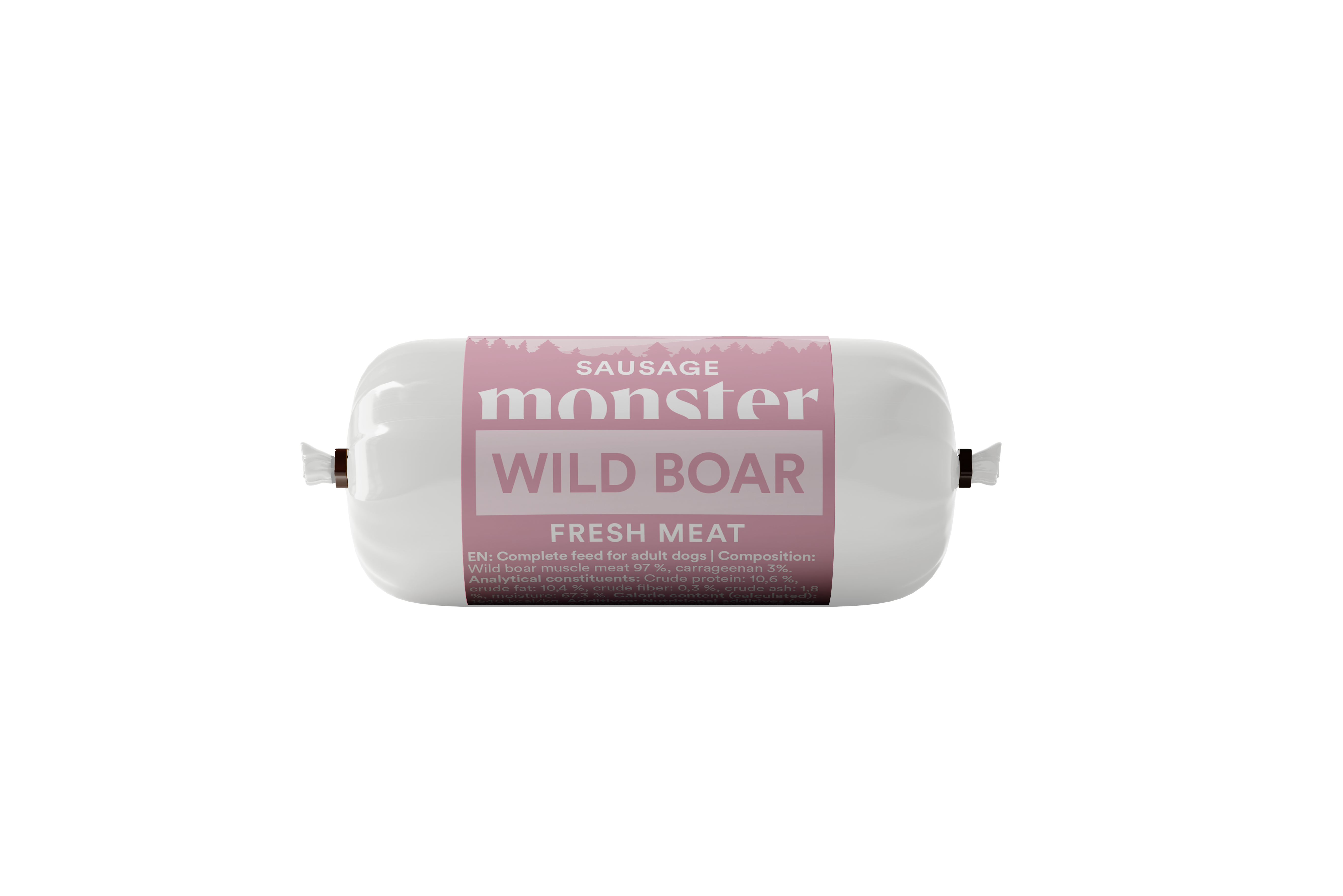 Monster Pet Food - Dog Sausage Wild Boar 80 g - Koirat - Koiranruoka - Märkäruoka