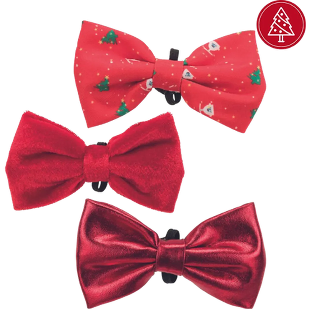 Xmas Suit Bow Tie Red 10cm - Hundfluga
