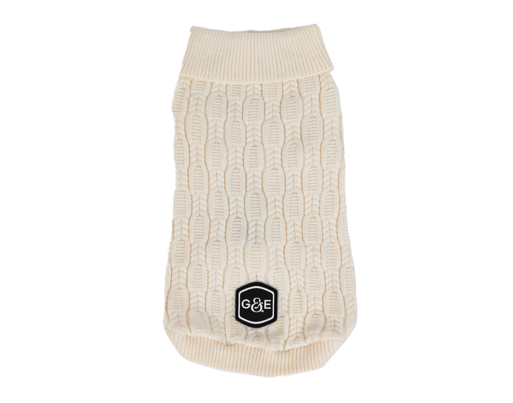 Gustaf och Evita - Strikket genser Comfort, 20cm, Beige - Hund - Hundeklær & potesokker - Hundegensere & fleecegensere - ZOO.no