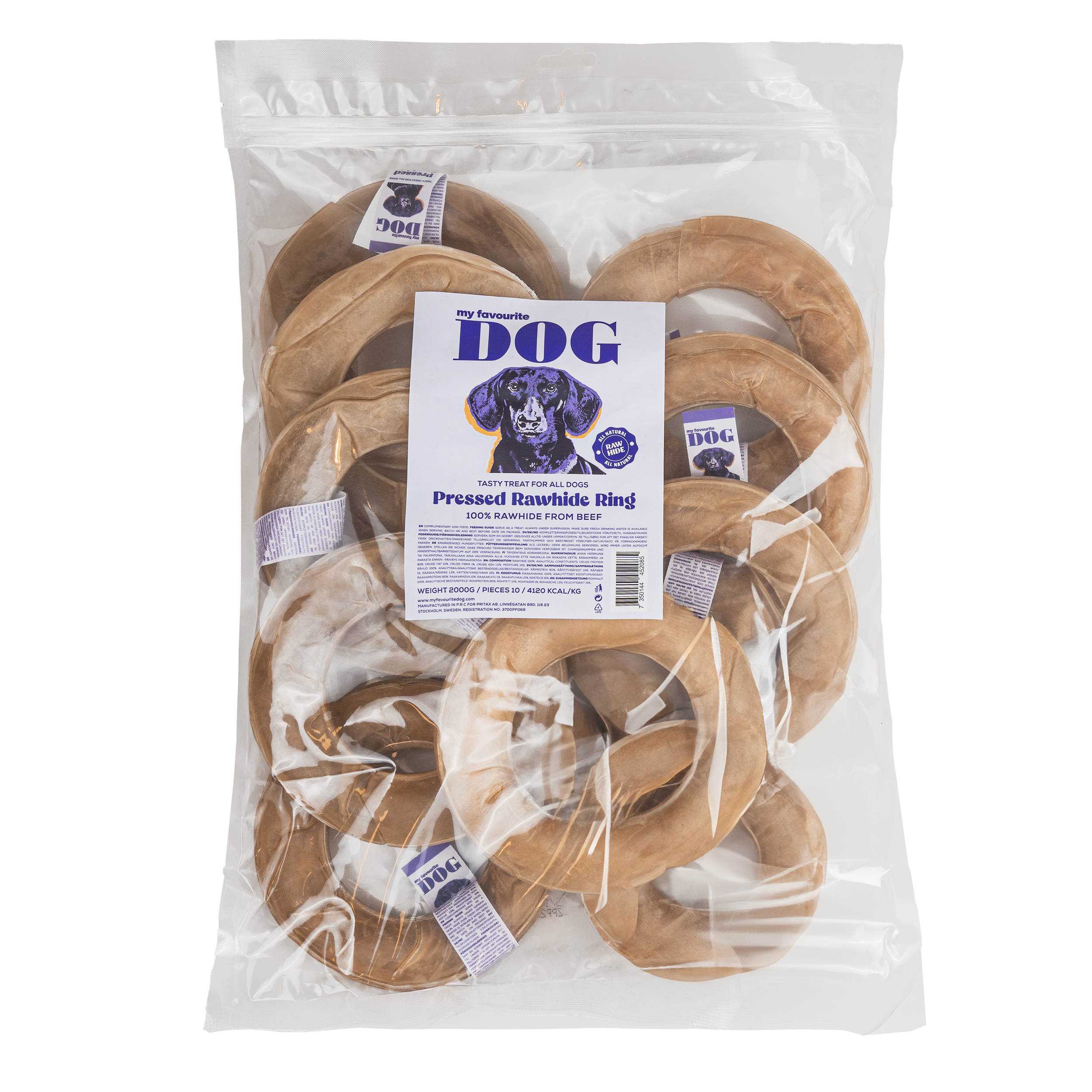 Pressed Rawhide Ring  Natural 15 cm, 10pack