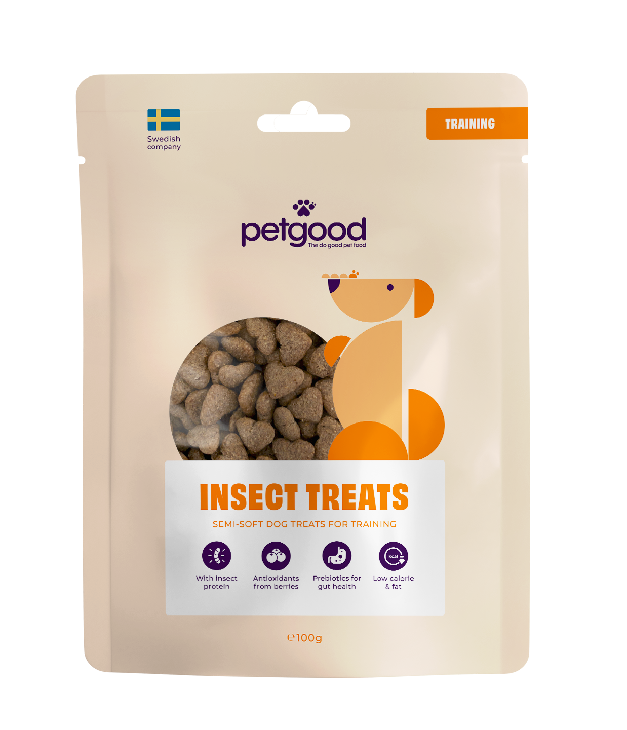 Petgood - Insektsbaserat hundgodis för träning, 100g - Hund - Hundgodis - ZOO.se