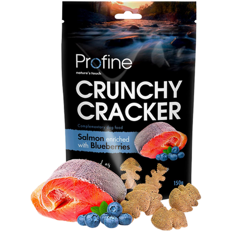 Profine - Dog Crunchy Cracker beriket med laks og blåbær 150 g - Hund - Hundegodbiter & tyggebein - Naturlige godbiter for hund - ZOO.no