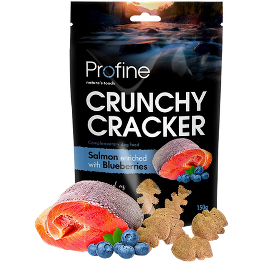 Dog Crunchy Cracker Salmon enriched Blueberries 150g