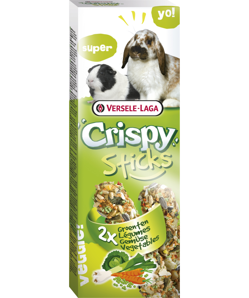 Versele-Laga - CrispySticks Rabbit-GuineaPig Vegetables 2-pack - Smådjur - Godis & Gnagstänger - ZOO.se