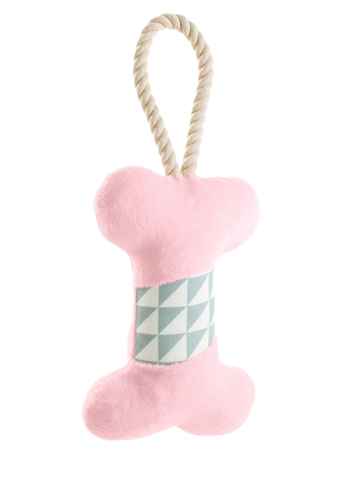 Dog Toy Salima Bone Polyester Lightpink 18 cm