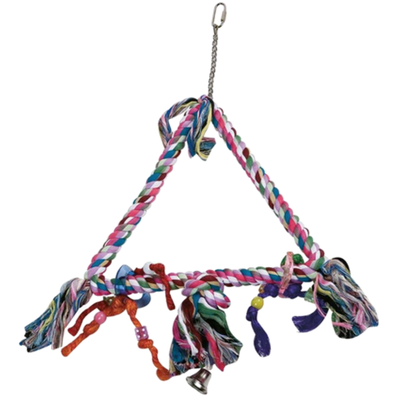 Flamingo - Triangle Rope Hanger Multicolored 33x47 cm - Fågel - Fågelleksaker - ZOO.se