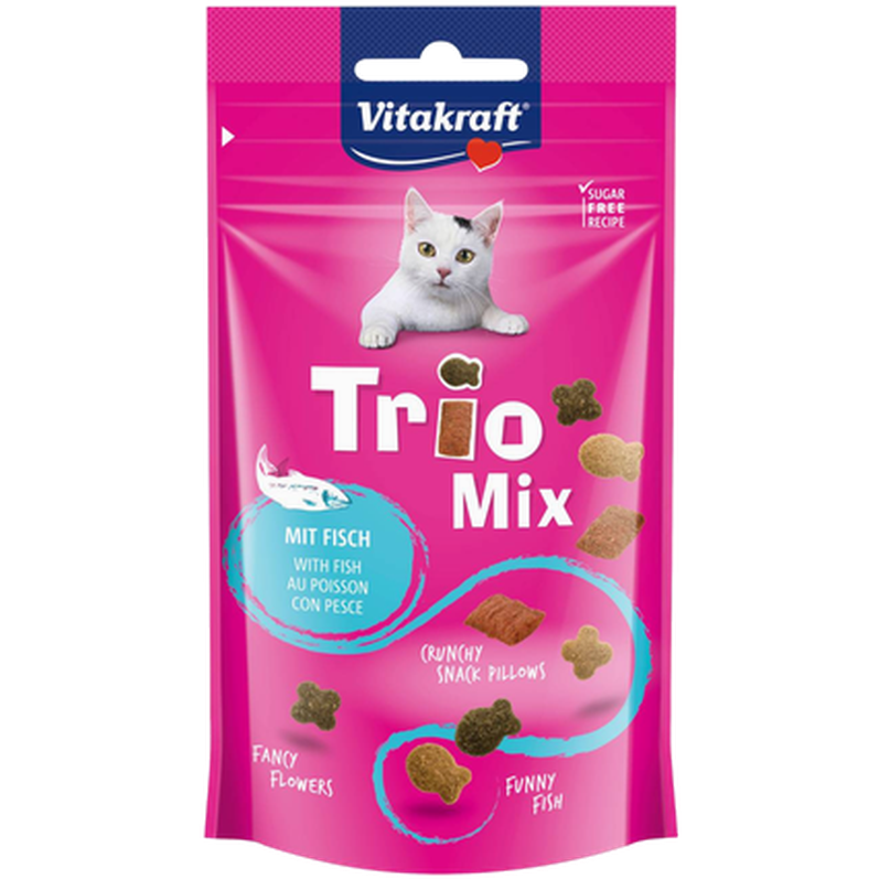 Vitakraft - Cat Trio Mix Fish Cat Treats Mix 60 g - Katt - Kattgodis & Kattgräs - ZOO.se