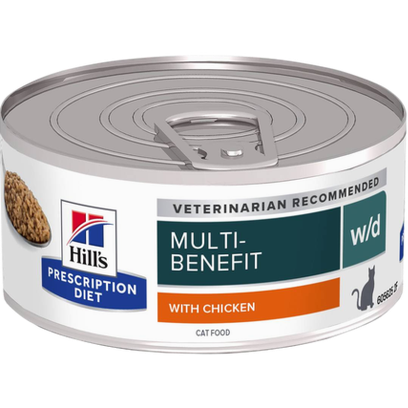 w/d Multi-Benefit Chicken Canned - Wet Cat Food 156 g x 24 - Katt - Kattefôr & kattemat - Veterinærfôr for katt, Veterinær - Veterinærfôr til katter - Hill's Prescription Diet Feline