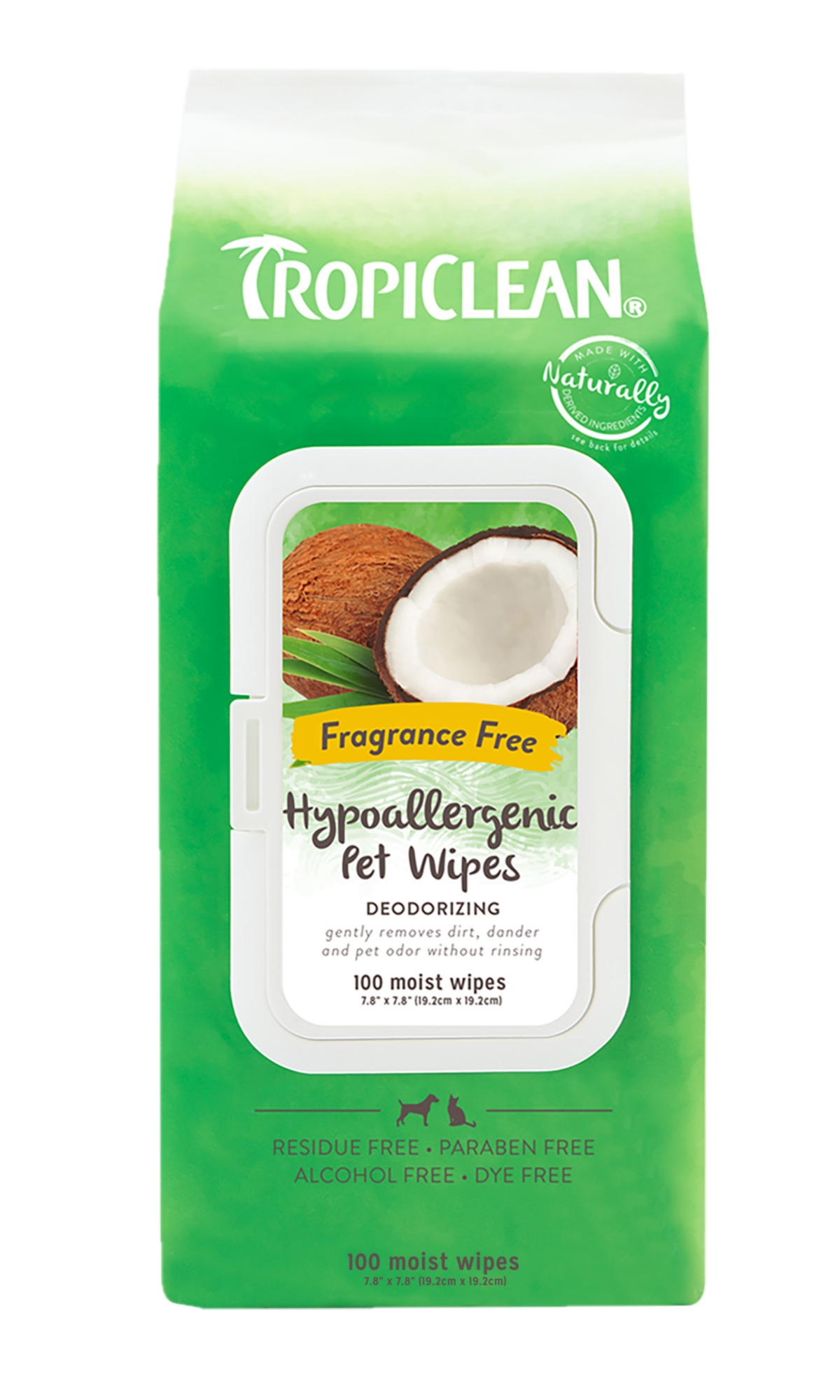 Hypoallergenic Wipes 100 st - Hund - Hundvård & Tillskott - TropiClean - ZOO.se