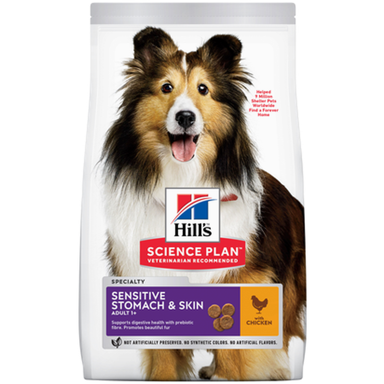 Adult Sensitive Stomach & Skin Medium Chicken - Dry Dog Food 14 kg - Hund - Hundmat & hundfoder - Torrfoder för hund - Hills Science Plan - ZOO.se