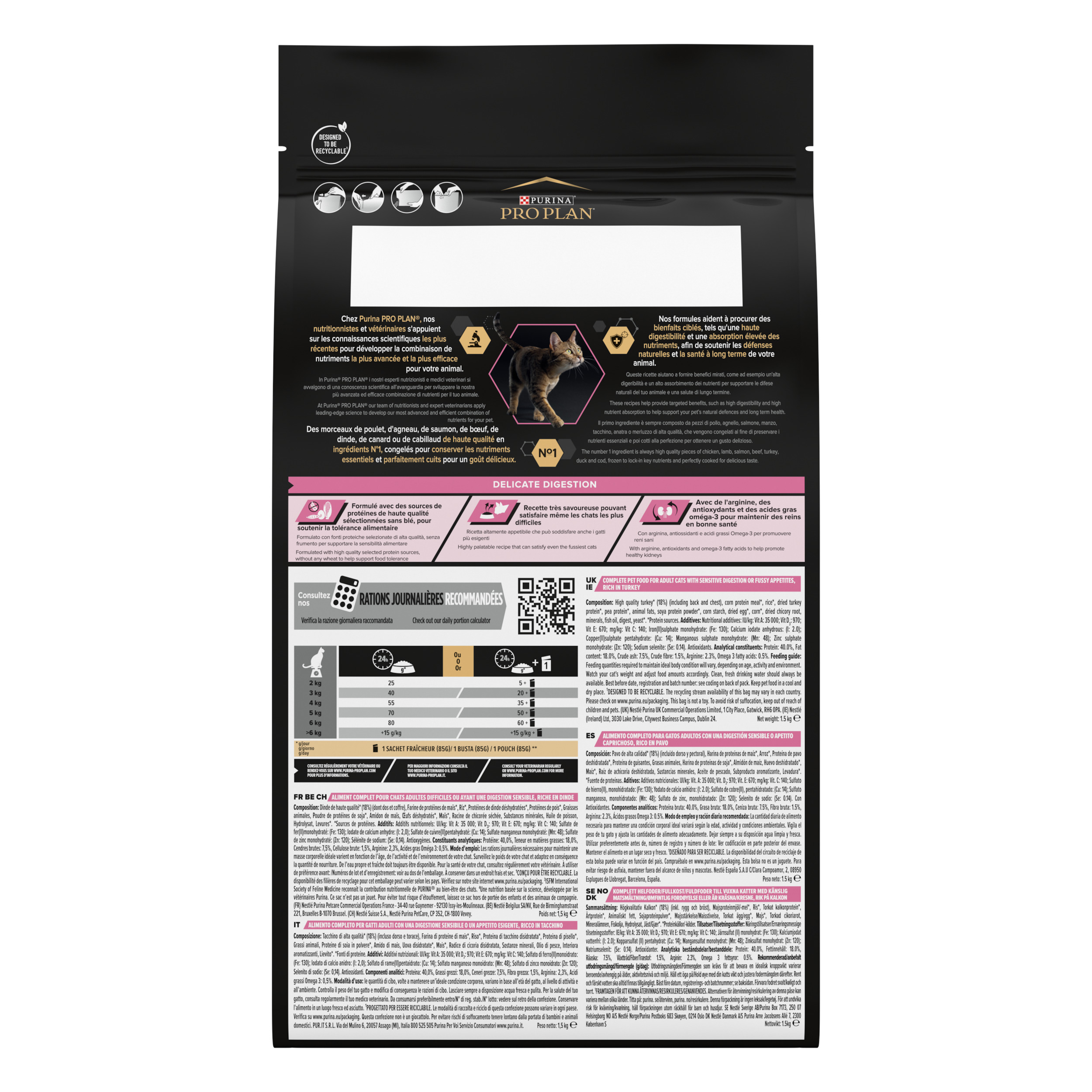 7. Pro Plan Cat DelicateDigestion Adult Turkey 1,5