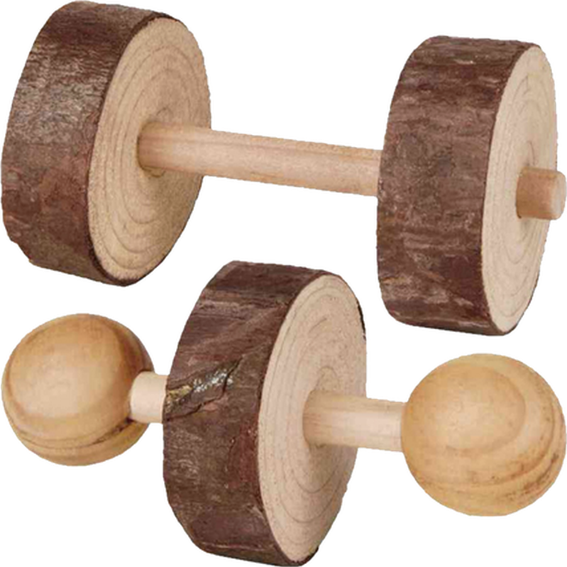 Trixie - Natural Living Set of Dumbbells Brown 4,5 cm - Smådjur - Leksaker & Aktivering för smådjur - ZOO.se