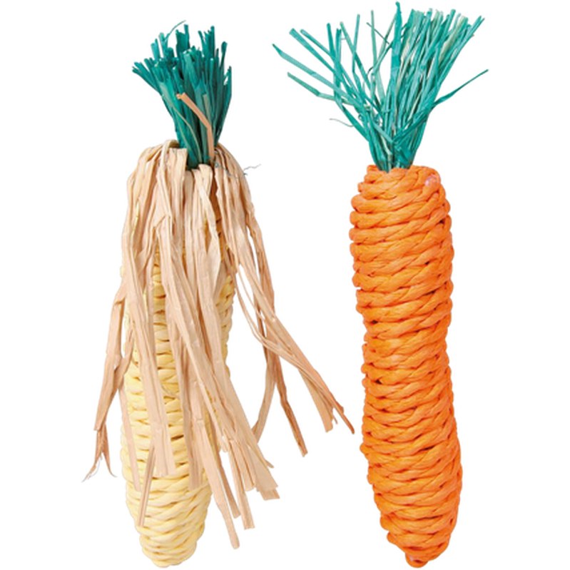 Trixie - Set of Stray Toys Corn & Carrot Mix 15 cm - Smådjur - Leksaker & Aktivering för smådjur - ZOO.se