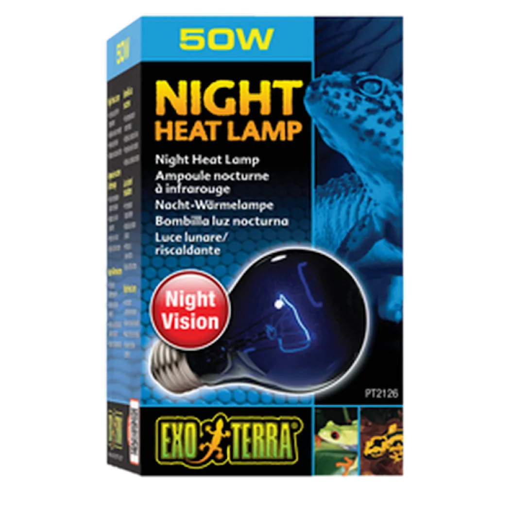 Exoterra Night Heat Lamp - Simulates Natural Moonlight Black 50 W