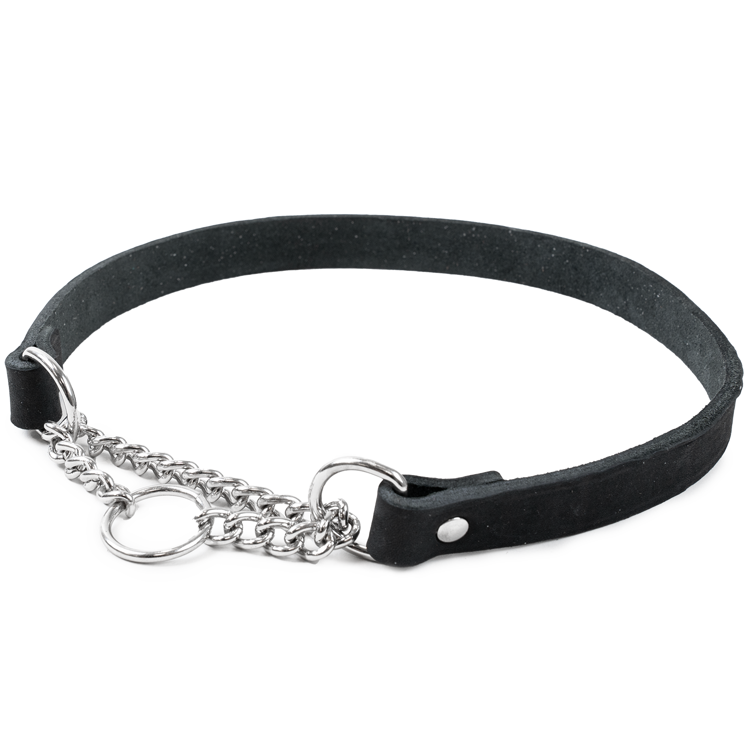 Selected by ZOO Läderhalsband Hera halvstryp Svart