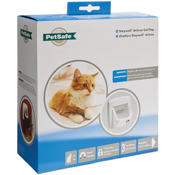 Staywell® Magnetic 4-Way Locking Deluxe Cat Flap White 16,5 x 16 cm