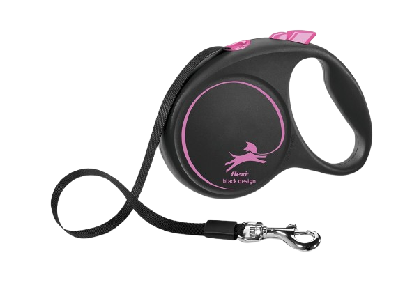 Flexi Rullkoppel Black Design Tape Rosa