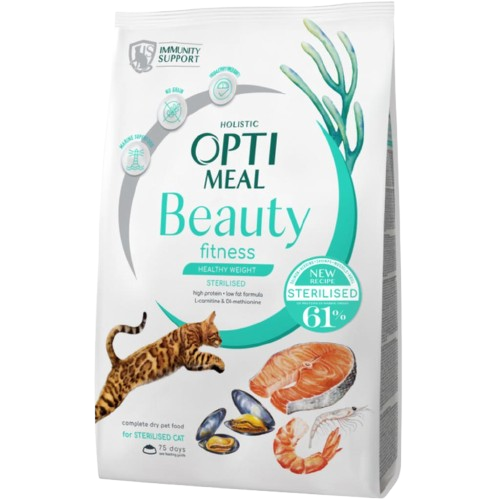 Optimeal - Beauty Fitness Healthy Weight No Grain сomplete dry pet food for sterilised cats 4kg - Katt - Kattefôr & kattemat - Tørrfôr for katt - ZOO.no