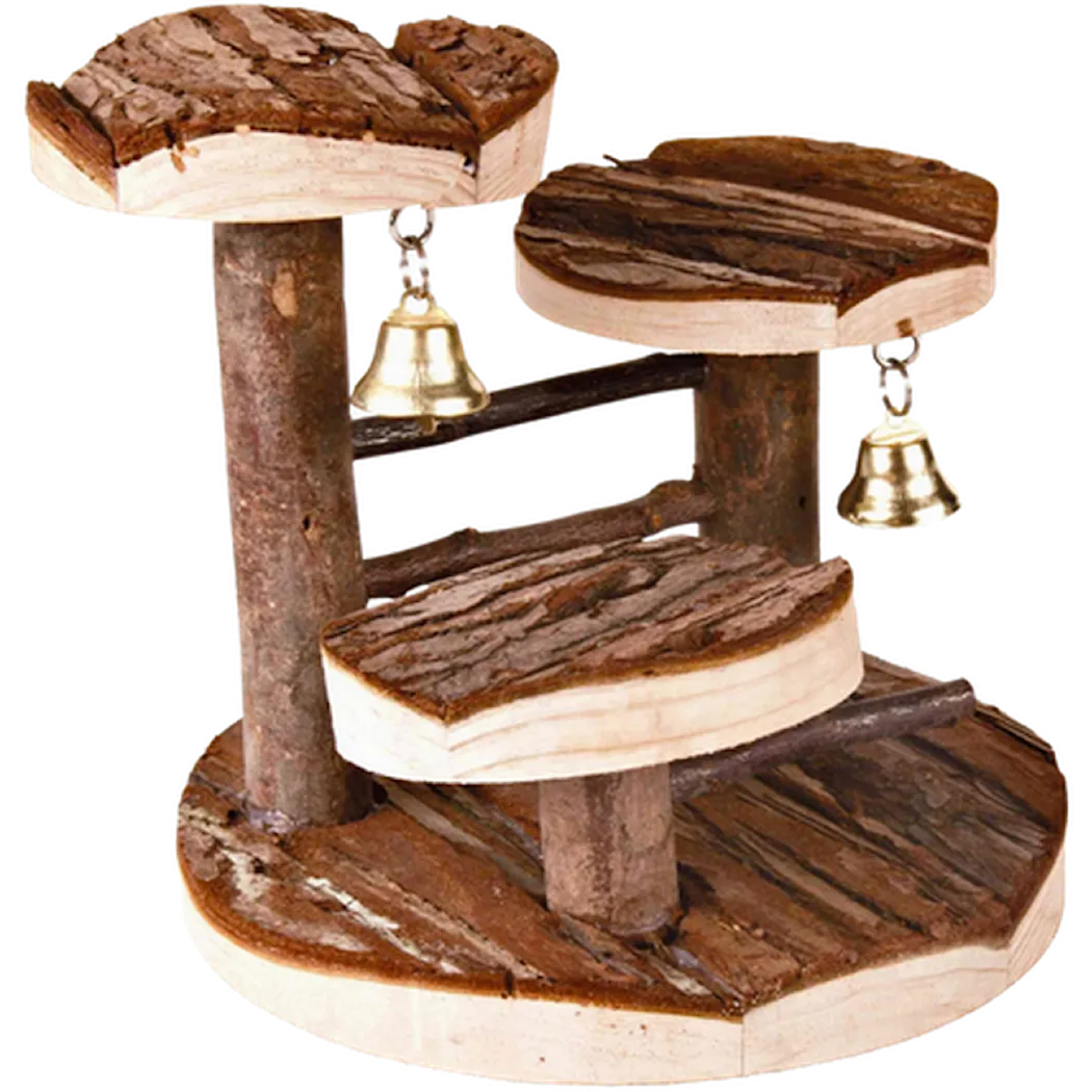 Natural Living Climbing Frame with bells Brown 14 x 14 cm