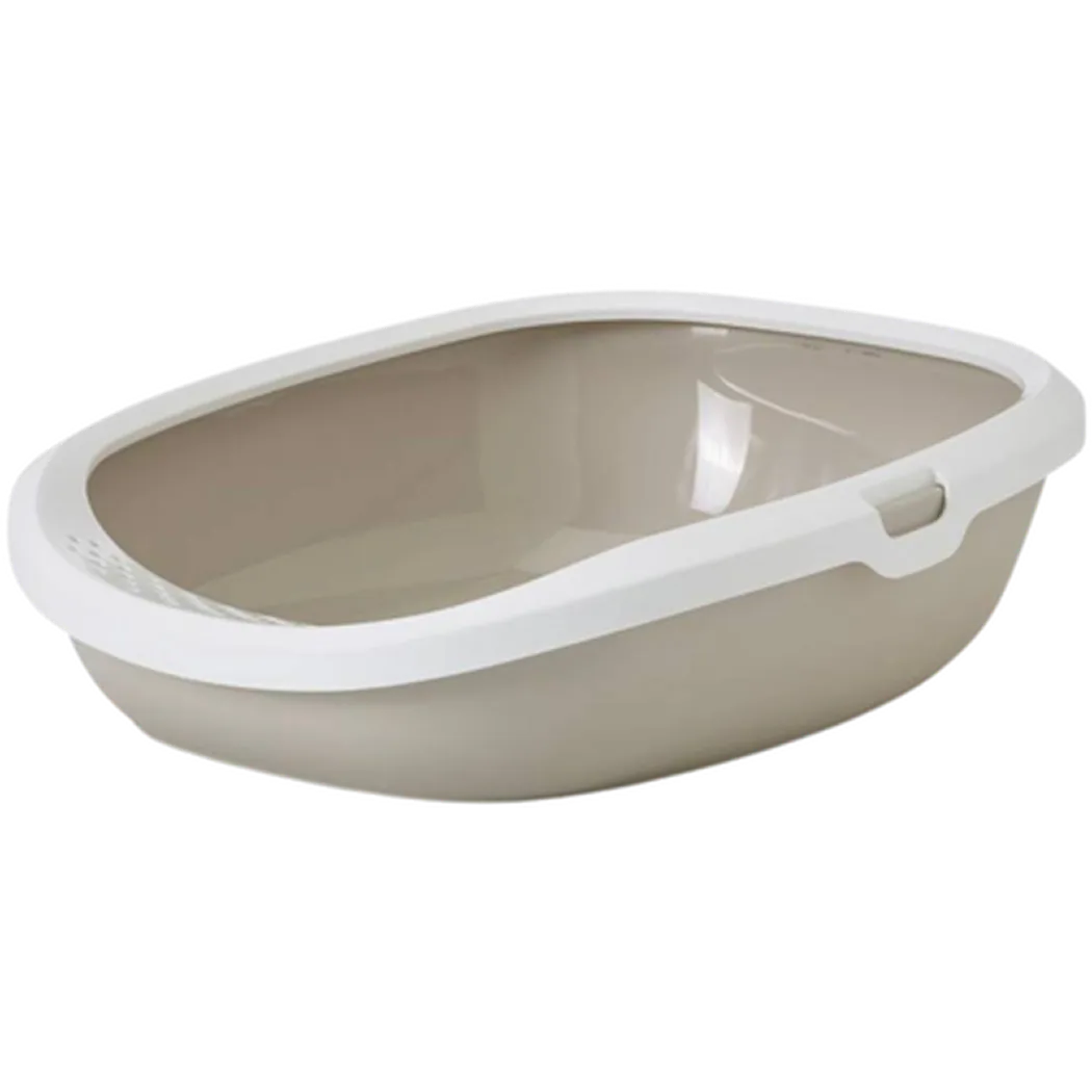 Gizmo Large Cat Litter Tray Mocca/White 52x39x15cm