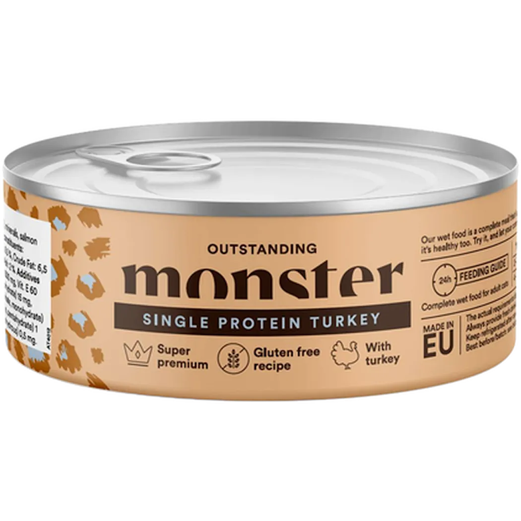 Monster Pet Food Cat Adult Single Turkey Burk