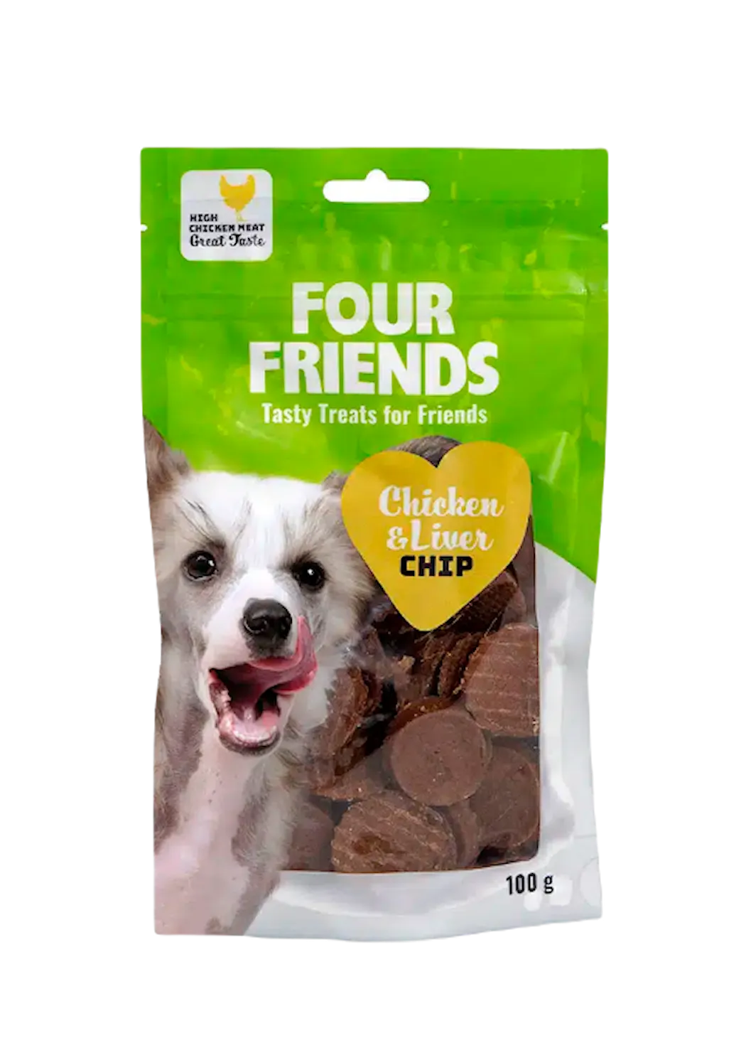 FourFriends Four Friends Dog kylling- og leverchips 100 g