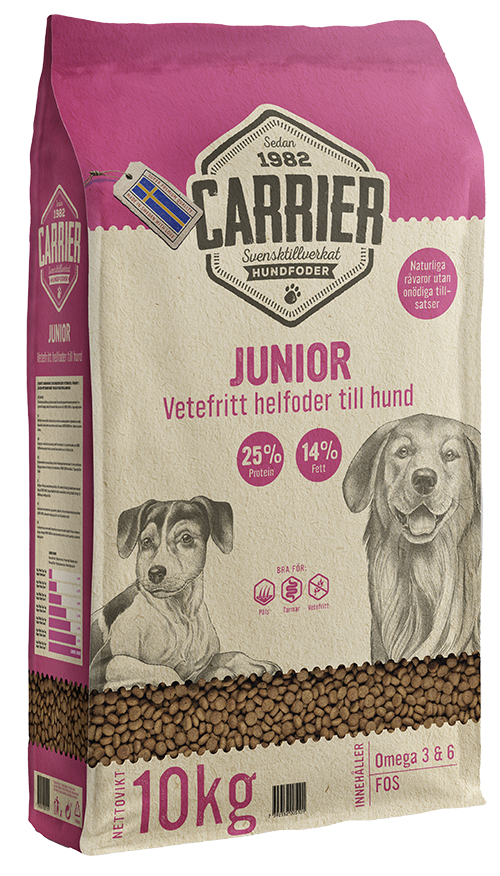 Carrier - Junior - Torrfoder Valp 10 kg - Hund - Hundmat & hundfoder - Torrfoder för hund - ZOO.se