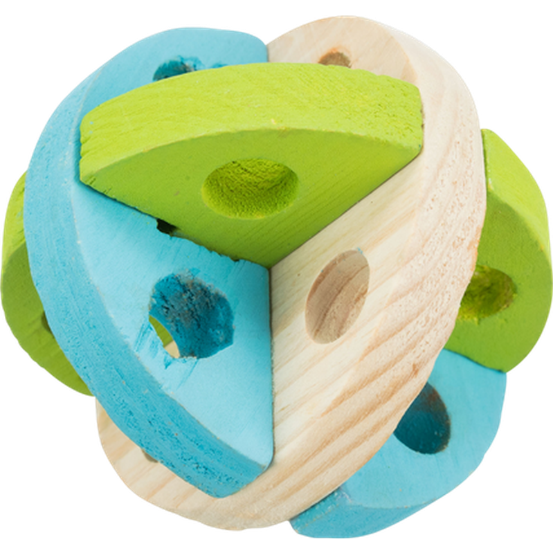 Play and Snack Ball Wood Fillable for Rodents Mix 8 cm