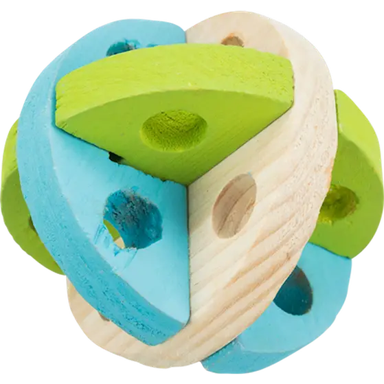 Play and Snack Ball Wood Fillable for Rodents Mix 8 cm