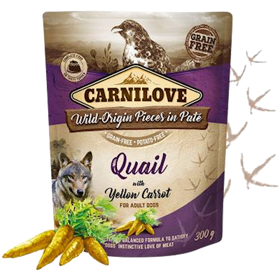 Preview of Carnilove Dog Pouch Paté Quail with Carrot 300 g