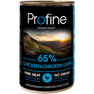 Preview of Profine Dog Wet Food Cans 65% Chicken With Liver 400g x 12