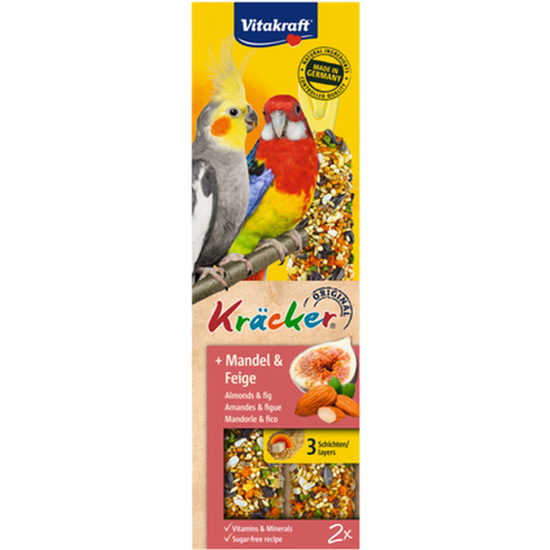 Vitakraft - Kracker Cockatiel Bird Food Almonds-Fig 2-pack - Fågel - Fågelgodis & Kräcker - ZOO.se