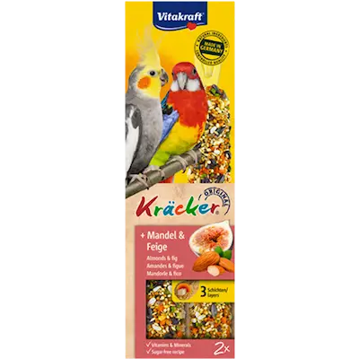 Kracker Cockatiel Bird Food Almonds-Fig ning