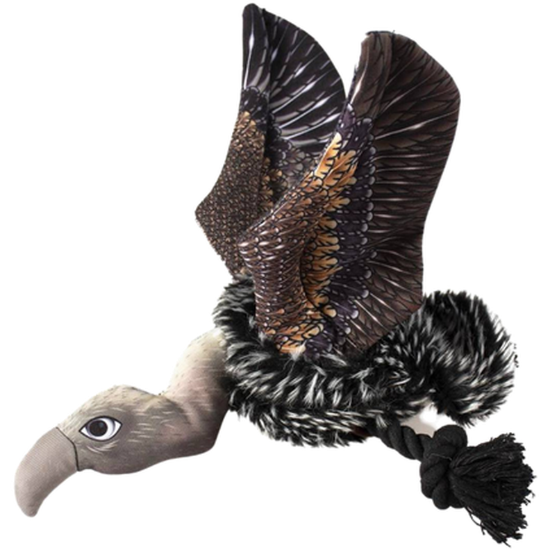 Plush Flying Vulture Soft Dog Toy Gray 25 X 16 X 25 Cm Zoofi