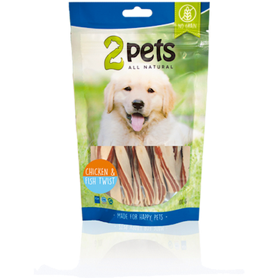 Preview of 2 Pets Dogsnack Chicken & Fish Twist - Dog Treat 400 g