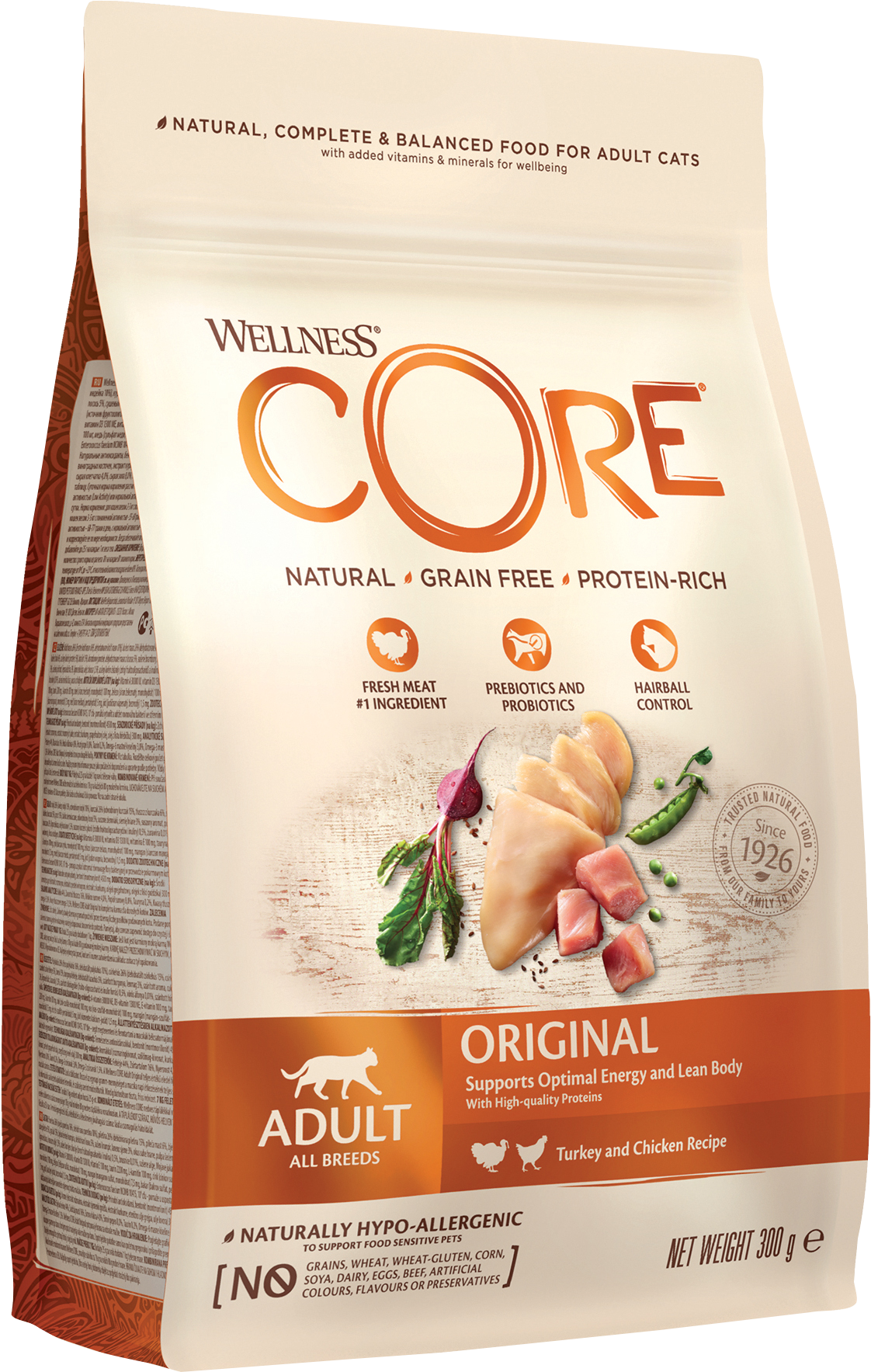 CORE Petfood - Cat Adult Original kornfri kalkun og kylling tørr 300g - Katt - Kattefôr & kattemat - Tørrfôr for katt - ZOO.no