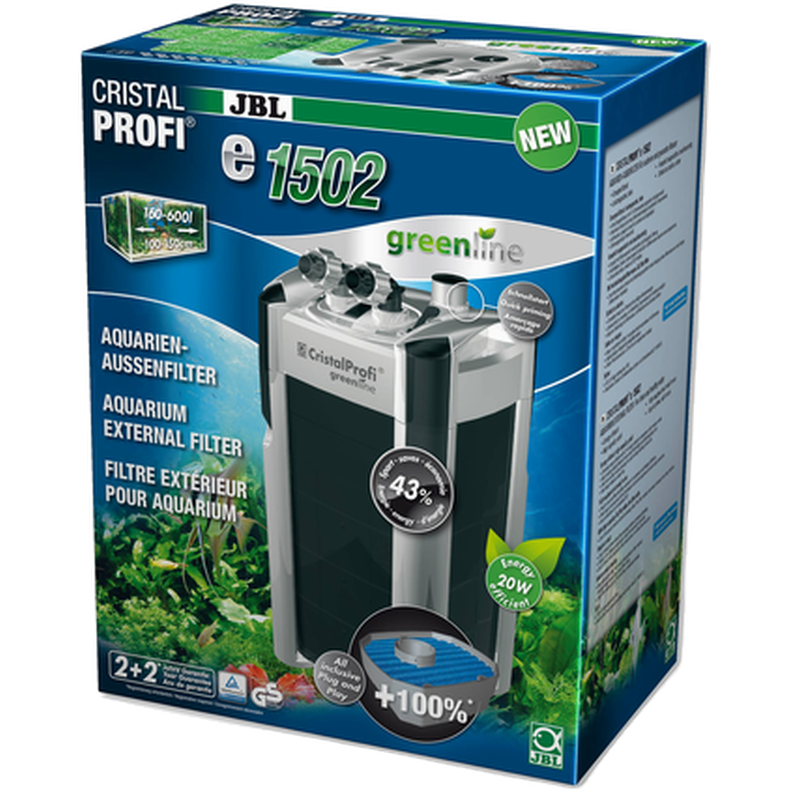 JBL - CristalProfi e1502 Greenline External Filter 1400L/h 1400 l/h - Akvaristik - ZOO.se