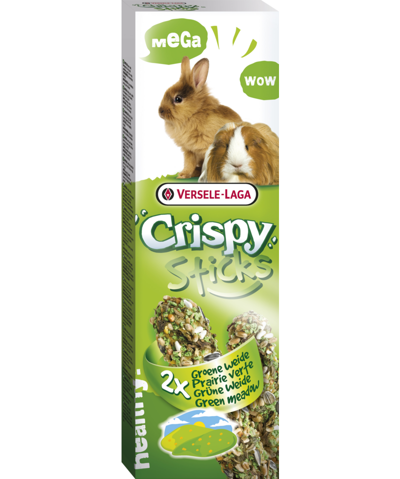 Versele-Laga - CrispySticks Rabbit-GuineaPig GreenMeadow 2-pack - Smådjur - Godis & Gnagstänger - ZOO.se