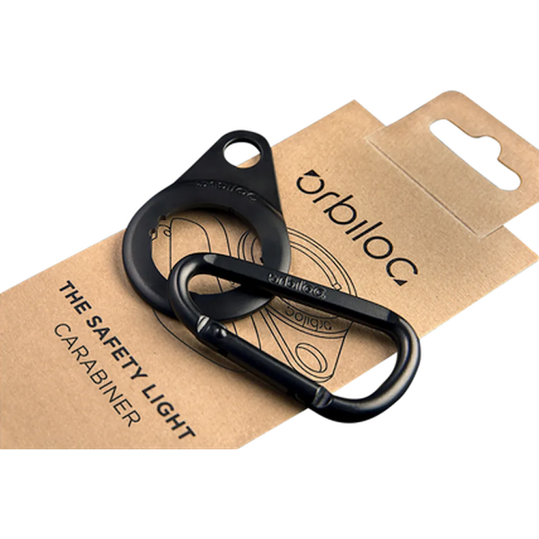 Orbiloc Dual Accessories Carabiner & Carabiner Mount - Attachment For Safety Light LED Black 1 st