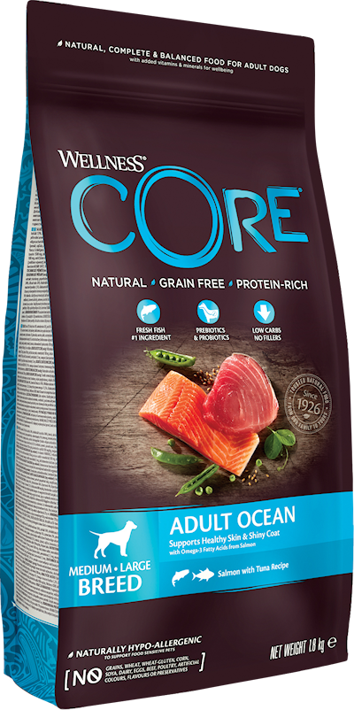 Preview of Core Petfood Dog Adult Ocean Medium & Large Breed Salmon & Tuna Dry 1,8 kg