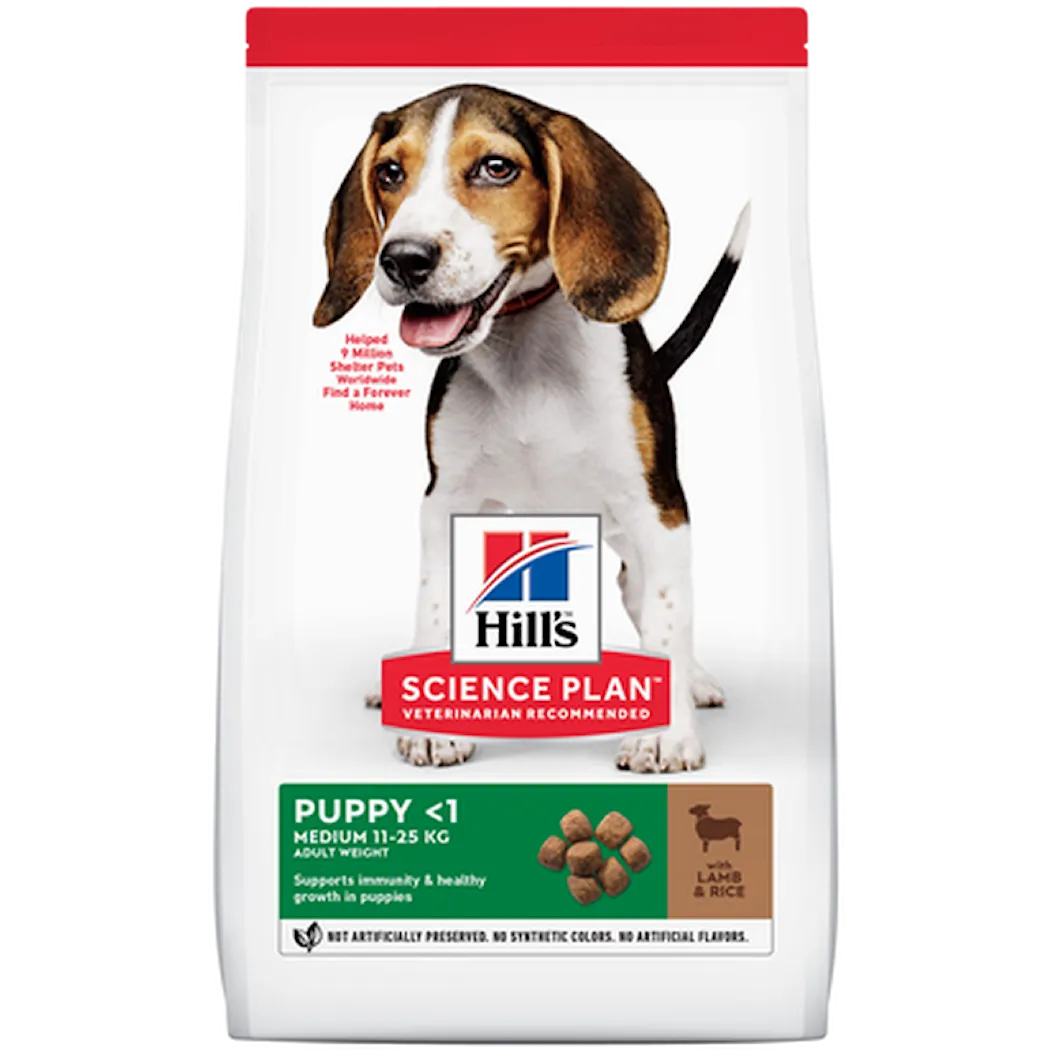 Hills Science Plan Puppy Healthy Development Medium Lamb & Rice - Dry Dog Food