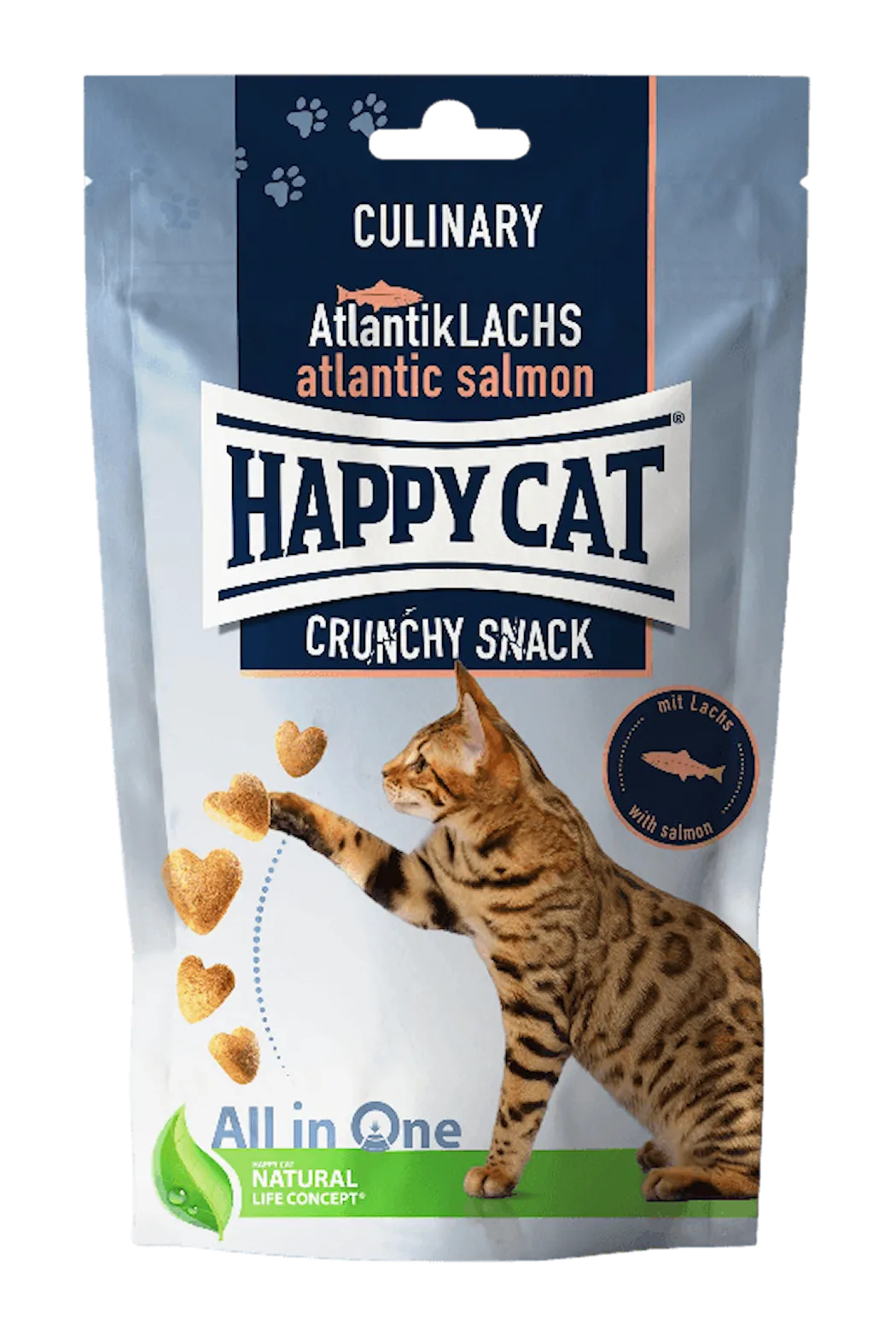 Happy Cat Crunchy Snack laks/erter 70 g