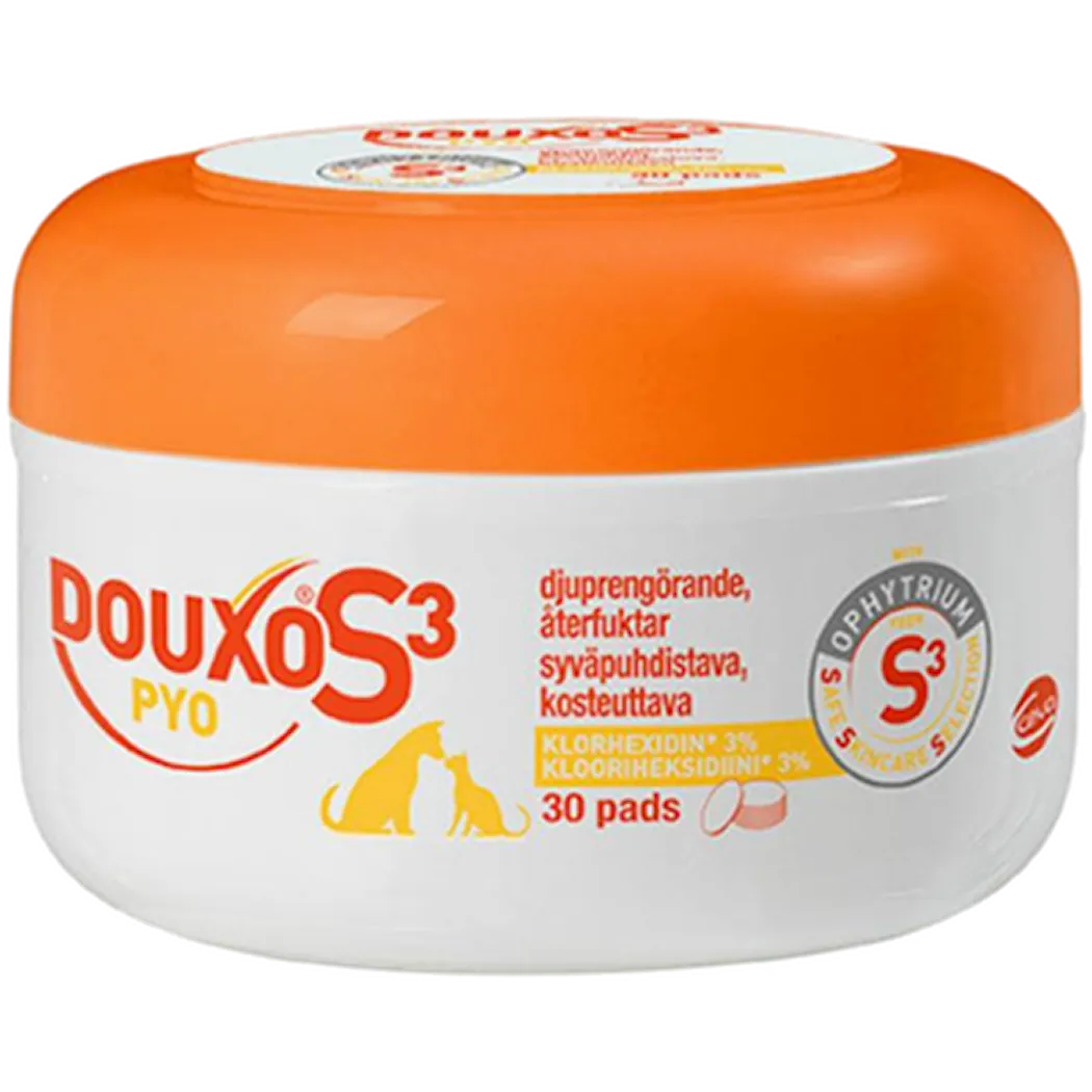 Douxo S3 S3 Pyo Klorhexidin Pads 30-pakkaus