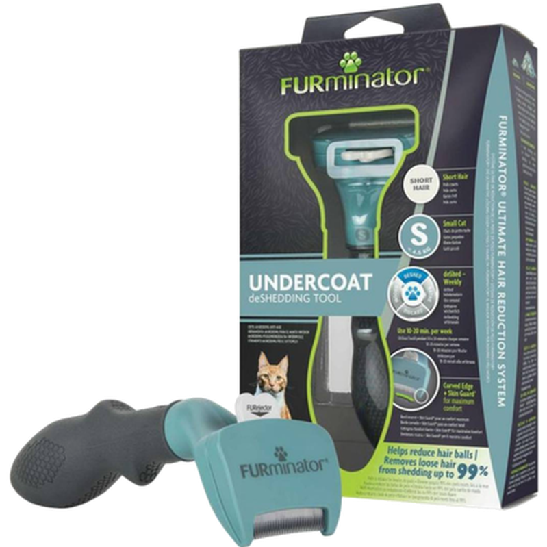 FURminator - Underpelsfjerningsverktøy for katter med langt hår Blå Medium/Large - Katt - Pelspleie Trim- og kattebad - Kattekarde til pelsfelling - ZOO.no