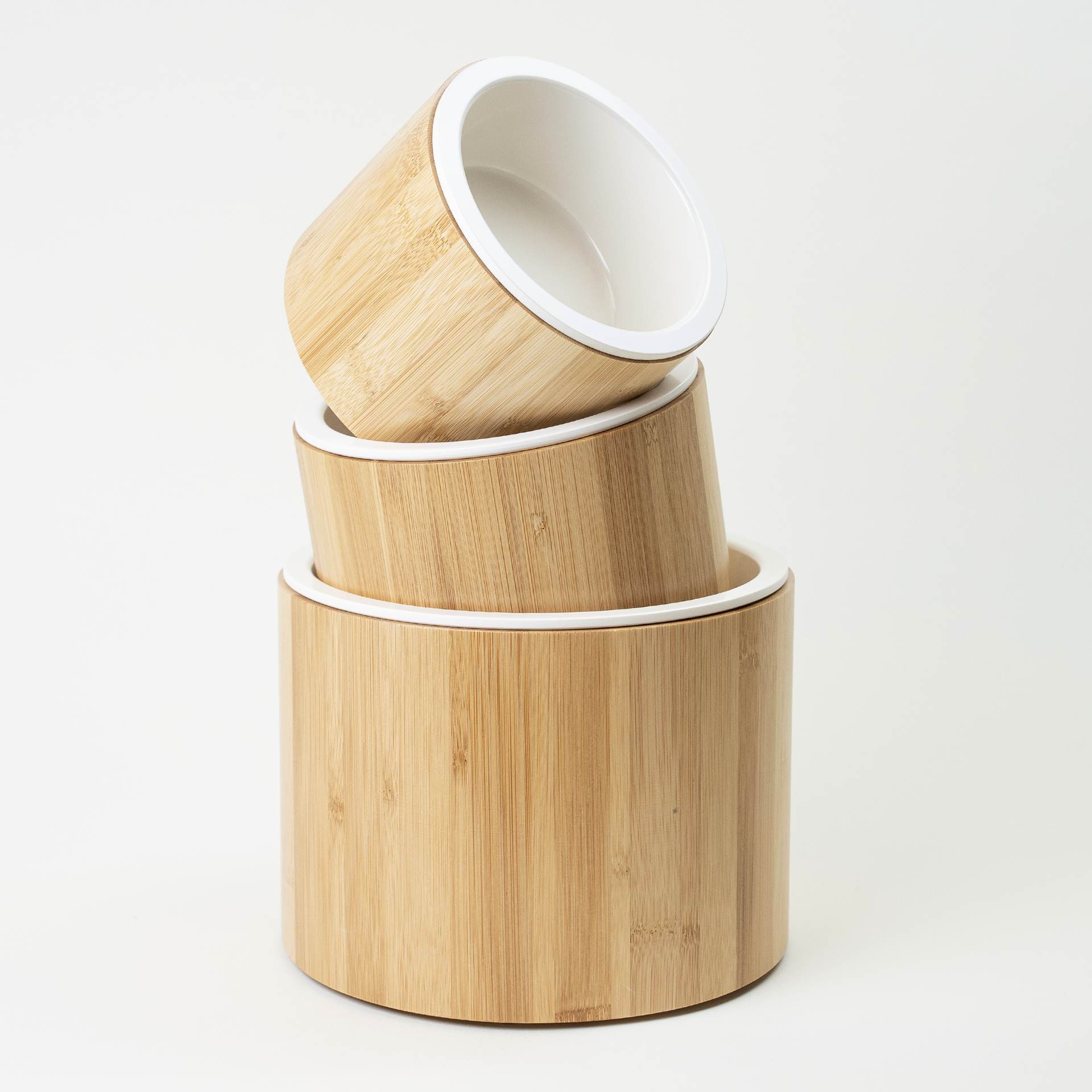 Food bowl Bamboo Ergo Off White egonomisk skål för