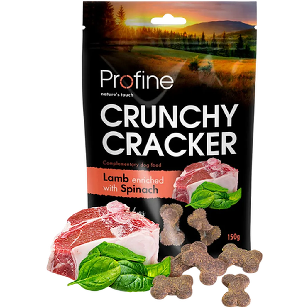 Profine Dog Crunchy Cracker Lammekjeks beriket med spinat 150 g