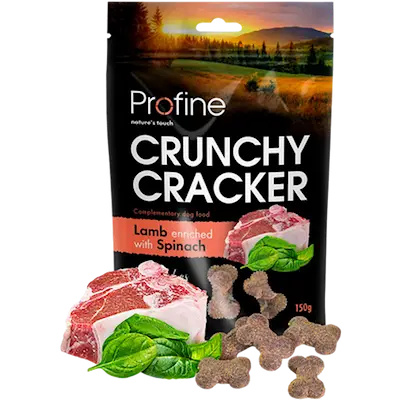Dog Crunchy Cracker Lam beriket med spinat